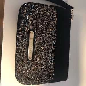 Express Sequin and Suede Clutch